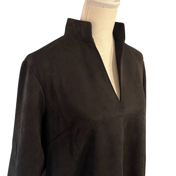 Tuckernuck Suede Clifton Dress in black size XL faux suede mini stand collar - Picture 5 of 11